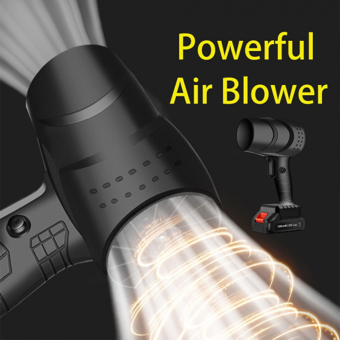 Suflanta de Aer Multifunctionala Portabila, , Incarcare Auto, pentru Gratar, Masina, Indepartare Frunze si Praf, 1500 mAh, Viteta de Rotatie 25000 RPM, 2 Baterii de Li si Incarcator, Buton Lateral, Tu [3]
