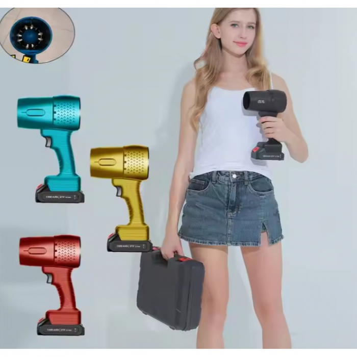Suflanta de Aer Multifunctionala Portabila, , Incarcare Auto, pentru Gratar, Masina, Indepartare Frunze si Praf, 1500 mAh, Viteta de Rotatie 25000 RPM, 2 Baterii de Li si Incarcator, Buton Lateral, Tu [9]