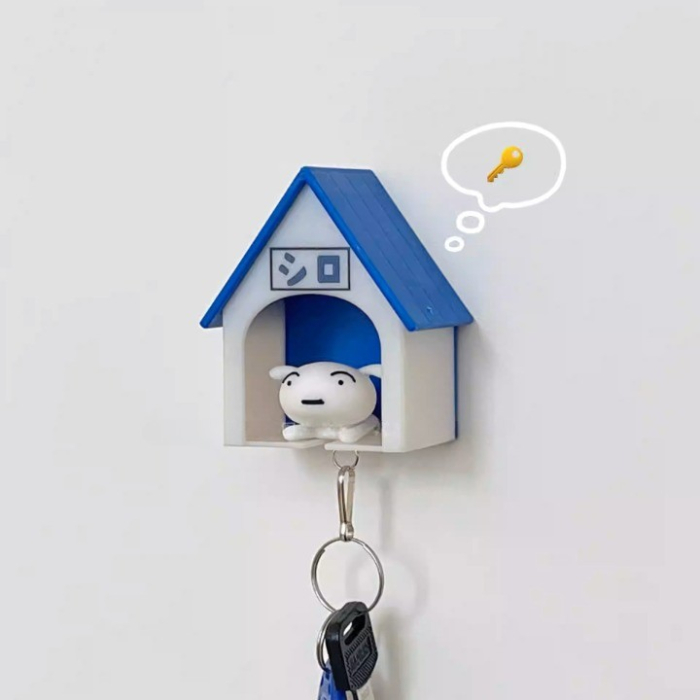 Suport de Chei, , Model Casuta si Breloc Caine Alb, 7x6x4cm [5]