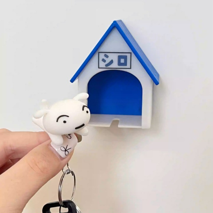 Suport de Chei, , Model Casuta si Breloc Caine Alb, 7x6x4cm [4]