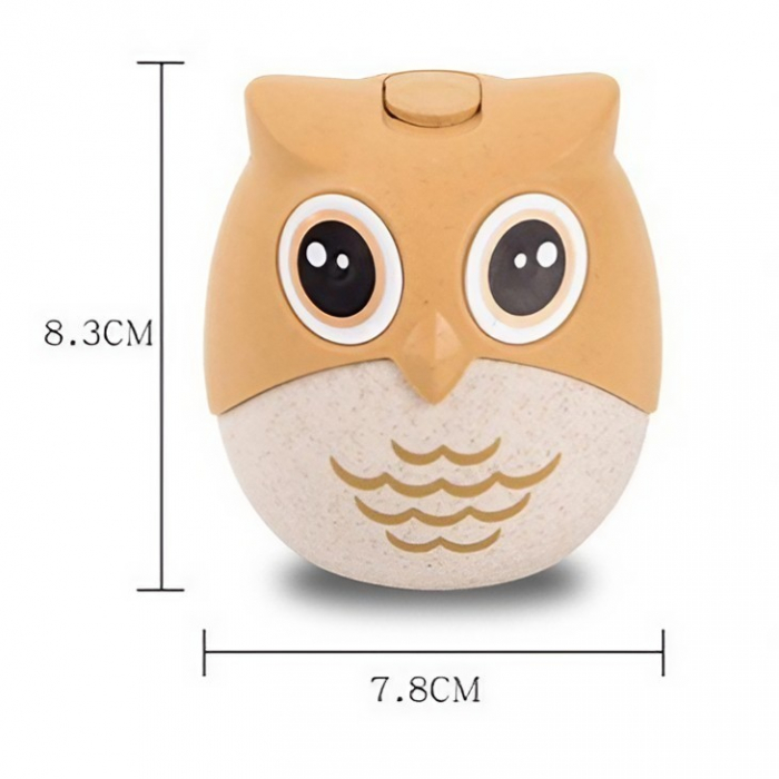 Suport pentru Scobitori, , Model Bufnita, Multifunctional, 8.3x7.8 cm, Portocaliu [3]