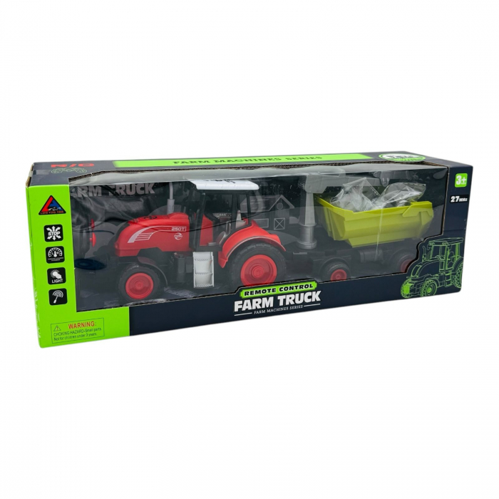 Tractor RC Farm Truck cu Telecomanda, 27 MHz, Remorca Detasabila, 2 Modele Disponibile, 43×13×11.5cm  [5]
