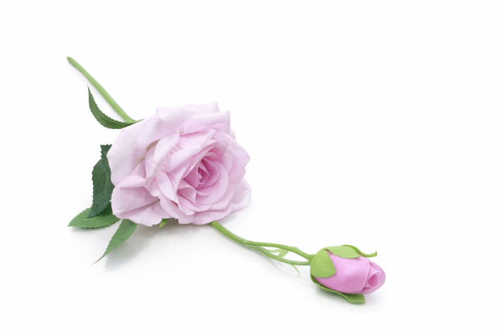 Trandafir artificial, 45 cm, Fir cu boboc, Roz [3]