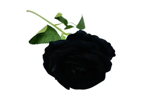 Trandafir elegant artificial, 51cm, calitate superioara, negru intens,   [1]
