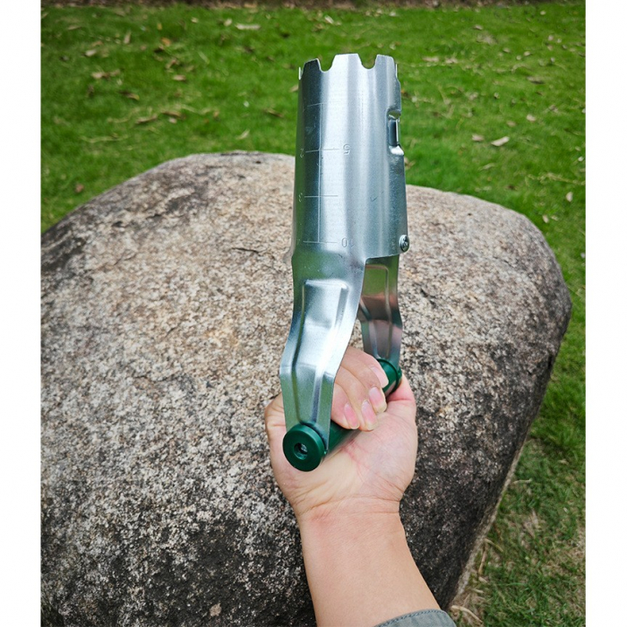 Transplantator Agricol Cilindric, , din Otel si Plastic, 6 cm Diametru, cu Maner Flexibil, 23 x 6 x 13 cm, Verde [9]