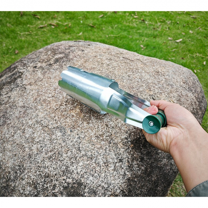 Transplantator Agricol Cilindric, , din Otel si Plastic, 6 cm Diametru, cu Maner Flexibil, 23 x 6 x 13 cm, Verde [8]
