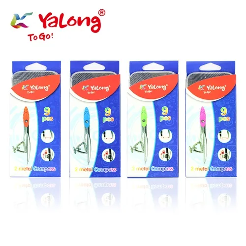 Trusa geometrie Yalong 8 piese in cutie metalica – set complet pentru scoala si activitati tehnice,  [4]