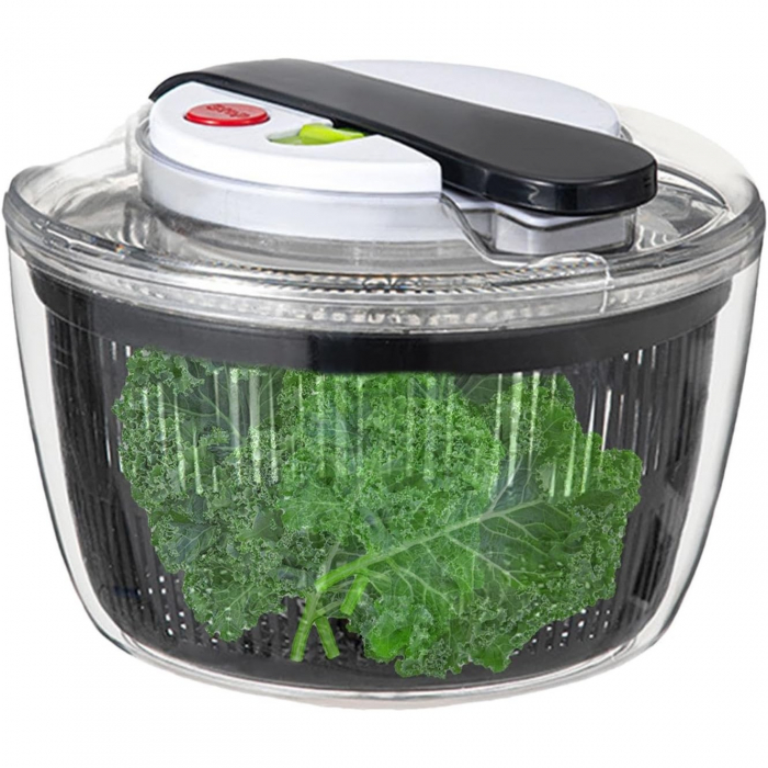 Uscator Manual pentru Salata si Verdeturi, , Plastic, 16x15x21 cm, Capacitate 3L, Negru [2]