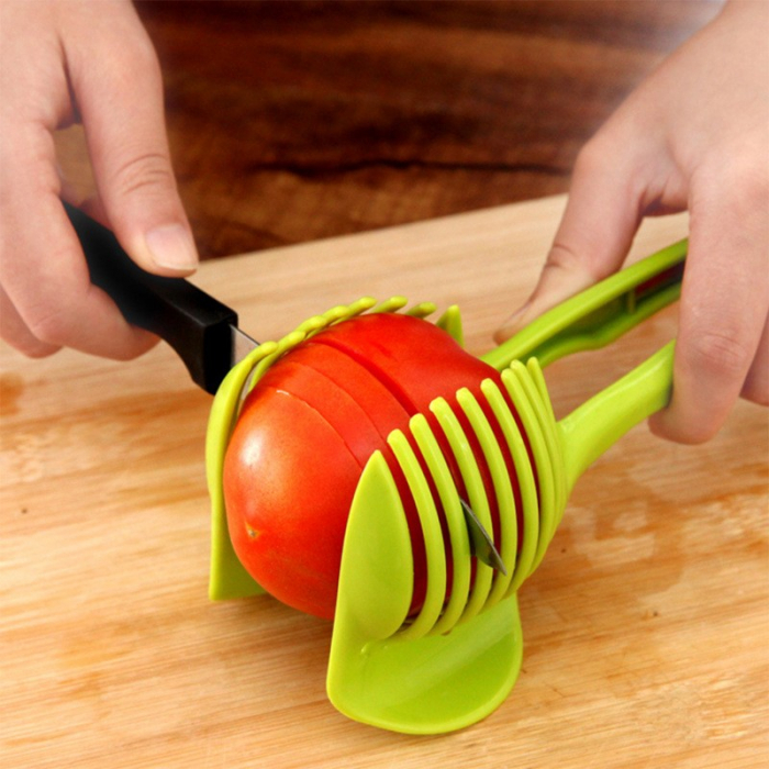 Ustenisla de bucatarie tip cleste pentru feliat fructe si legume , material ABS, 8 x 18.5 cm, verde [5]