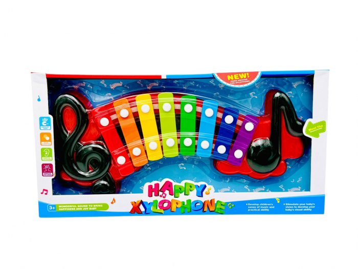 Xilofon de jucărie, Happy Xylophone, multicolor, 37×19×4cm, +3ani,   [4]