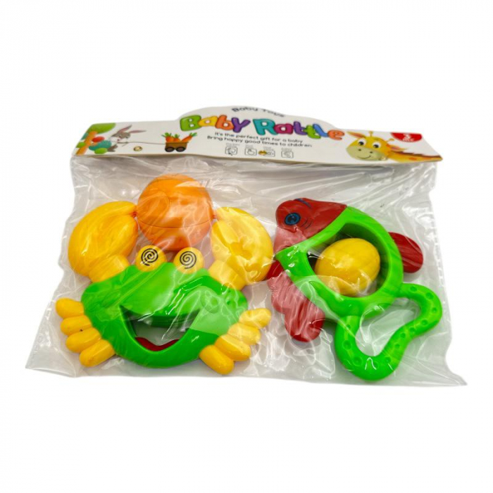 Zornaitoare pentru bebelusi cu pestisor si crab – jucarie din plastic colorat, sigura si distractiva,  [3]