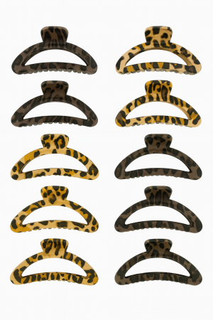 Accesorii pentru par Engros - Set 12 Cleme Par 9cm Imprimeu Leopard – Accesorii Fashion Animal Print