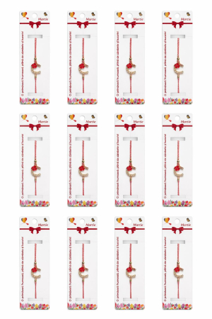 Set 12 Bratari Martisor Potcoava Aurie cu Trifoi Rosu Snur Alb Rosu reglabil [4]