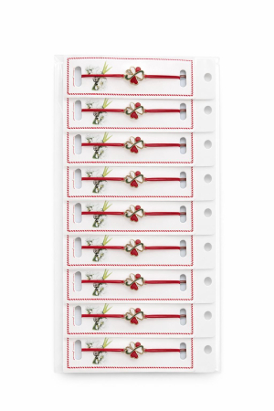 Set 24 bratari martisor cu snur rosu elastic, trifoi norocos cu inimioare [2]