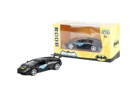 Masinuta Metalica Sport 19x10 cm pentru Copii, Model Negru cu Desen Erou [1]