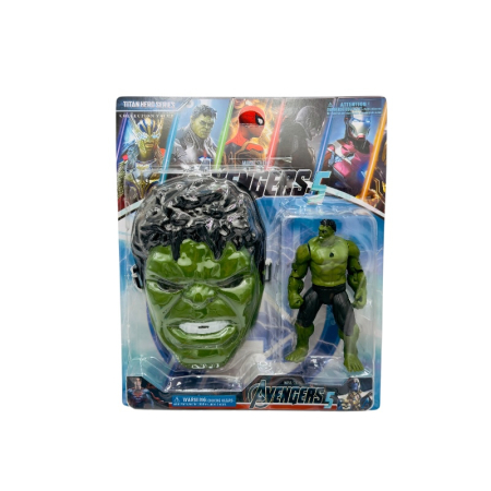 Jucarii de rol, Scule si unelte - Set Masca si Figurina Erou Verde – 39x32 cm