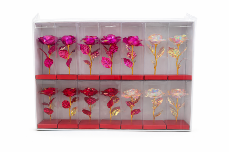 Set 14 flori artificiale cu LED si baterii incluse, ambalaj cadou, multicolor, 20 x 7 cm [1]