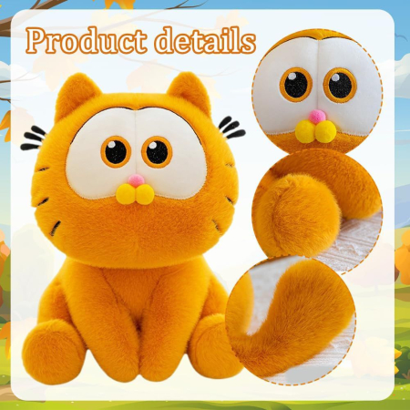 Pisica Plus Portocalie 35 cm – Jucarie Pufoasa Kawaii, Cadou Adorabil pentru Copii [1]