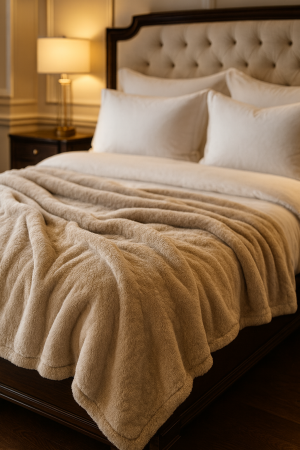 Paturi cocolino Engros - Patura Cocolino Pufoasa Crem 200x230cm, Moale– 1KG