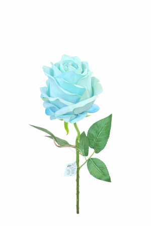Flori Artificiale - Trandafir artificial albastru deschis calitate superioara 50 cm diametru floare 7 cm