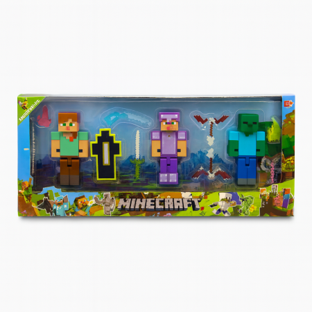 Figurine si animale plastic - Set figurine Mineaft cu accesorii – 42x17 cm – Aventură completă pentru fanii universului pixelat