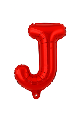 Accesorii pentru petrecere Engros - Balon folie litera J rosu, 35 cm, decor aniversari si petreceri, 1 buc