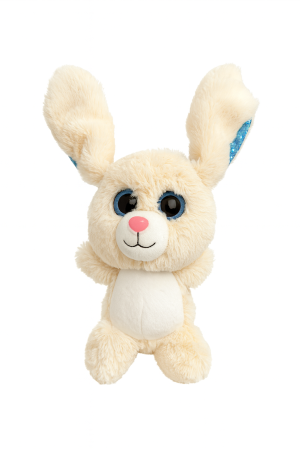 Iepuras Plus Crem 25 cm – Jucarie Pufoasa cu Ochi Mari si Urechi Sclipitoare [1]