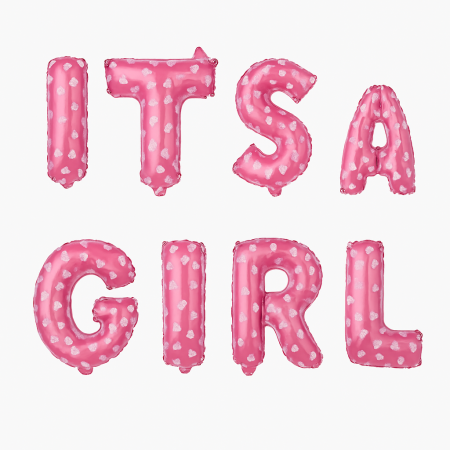 Articole pentru Casa Engros - Set baloane folie IT'S A GIRL roz 40 cm, 8 litere, decor botez si gender reveal