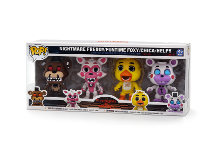 Set 4 figurine personaje horror – Nightmare Freddy, Funtime Foxy, Chica, Helpy [1]