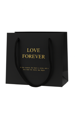 Cutie cadou cu 12 trandafiri artificiali si colier, design Love Forever, negru, 18 x 13 x 5 cm [2]