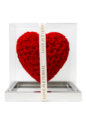 Cutie Premium cu 180 Trandafiri Criogenati Inima 3D 30x25x19 cm Love Eternal [2]