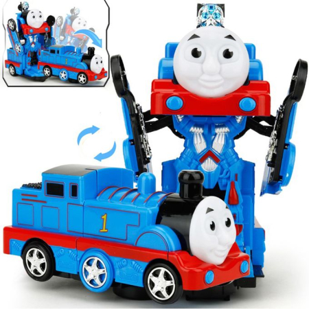 Tren Transformer cu Lumini si Muzica – 20 cm, Robot 2-in-1 [2]