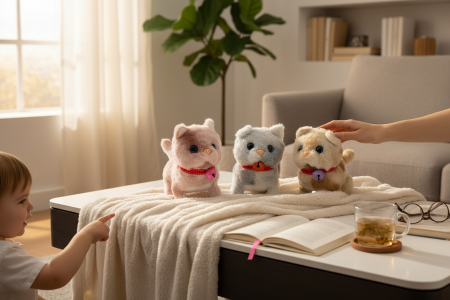 Set 3 Pisicute Interactiv – Plus Moale, Sunete si Mers, 19x12 cm, Modele Asortate [2]