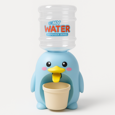 Jucarii Diverse - Dispenser Apa pentru Copii – Model Pinguin Albastru – 24 CM