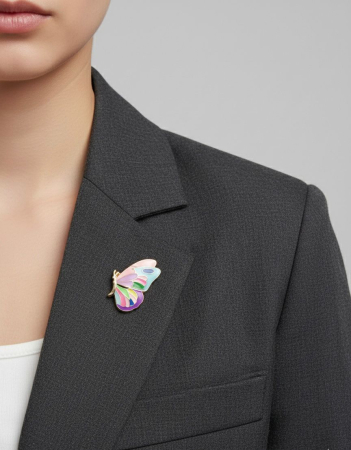 Set 12 brose martisor fluture multicolor, simbol bucurie si transformare 15x9cm [2]