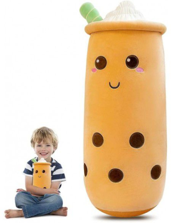 Perna Plus Bubble Tea Maro 80 cm – Jucarie XL Pufoasa, Antistres, Cadou Kawaii [1]