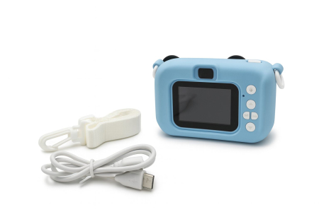 Camera foto digitala pentru copii 4800 MP, 8x zoom, model albastru soricel simpatic, 12x12cm [1]