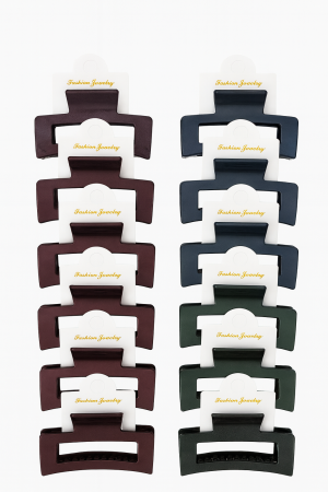 Accesorii pentru par Engros - Set 12 clame par 9CM, culori inchise mix, prindere puternica, accesorii coafura