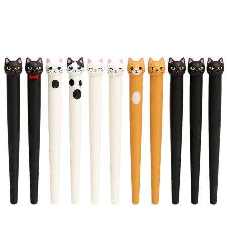 Pixuri Engros - Set 40 pixuri Expression Cat – Pix gel cu pisici 3D, model adorabil, display premium