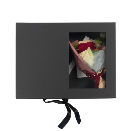 Set cadou premium 25x19x9.5 cm cu flori decorative si difuzor parfum, cutie eleganta + punga [2]