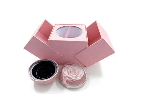 Aranjament trandafir natural criogenat cu compartiment bijuterii si cutie cadou [2]