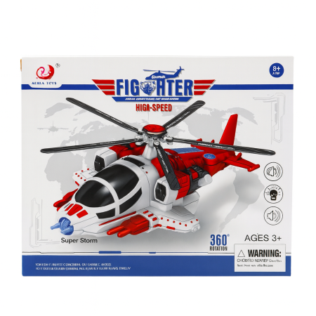 Elicopter Jucarie cu Lumini, Sunete si Rotatie 360 – Model Fighter, 30 cm [1]