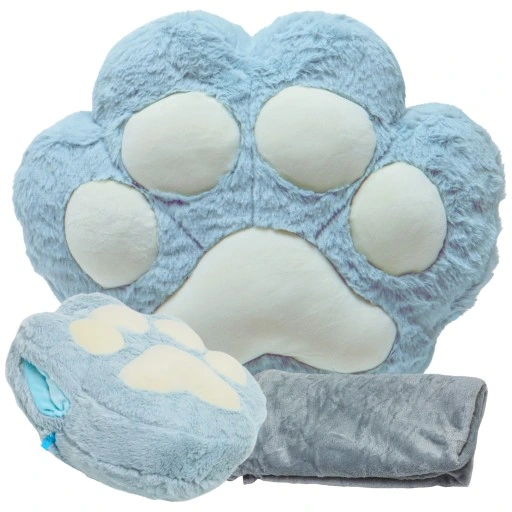 Set Pernuta Labuta Gri Albastrui 35 cm cu Paturica – Plus Moale, Cozy si Elegant [1]