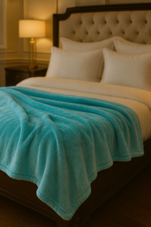 Paturi cocolino Engros - Patura Cocolino albastru turcoaz 200x230 cm, pufoasa, groasa, 1 kg