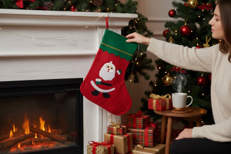 Soseta Mos Nicolae modele mixte rosu verde – om de zapada, mos craciun, brad [6]