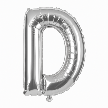Articole pentru Casa Engros - Balon folie litera D argintiu 35 cm, decor petreceri si aniversari, 1 buc