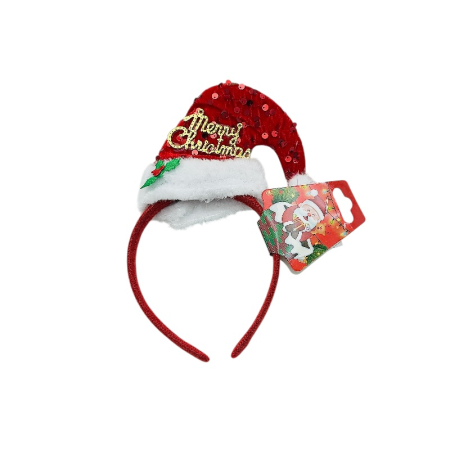 Decoratiuni si ornamente de Craciun Engros - Bentita Craciun cu cornite de ren si decoratiuni festive – universala pentru copii si adulti