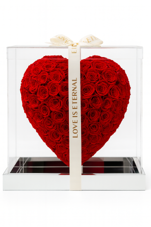 Idei de Cadouri Engros - Cutie Premium cu 180 Trandafiri Criogenati Inima 3D 30x25x19 cm Love Eternal