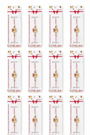 Set 12 bratari martisor cu cosar norocos, snur rosu alb, ambalate individual [4]