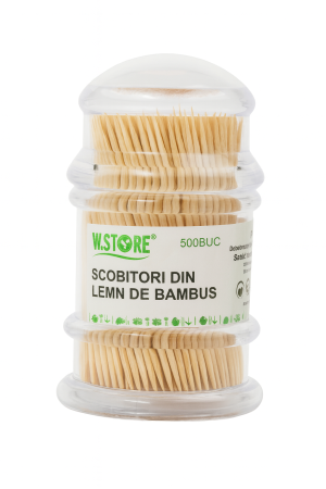 Ustensile gatit Engros - Scobitori din Lemn de Bambus W.Store, 500 buc, Rezistente si Naturale